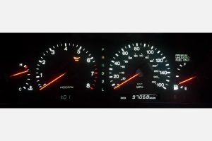 1992-1996 Lexus SC300/400 Instrument Cluster with red needles, white backlight and white clock/odo