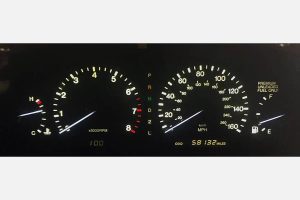 1992-1993 Lexus SC300/400 Instrument Cluster with white gauge needles and white backlights