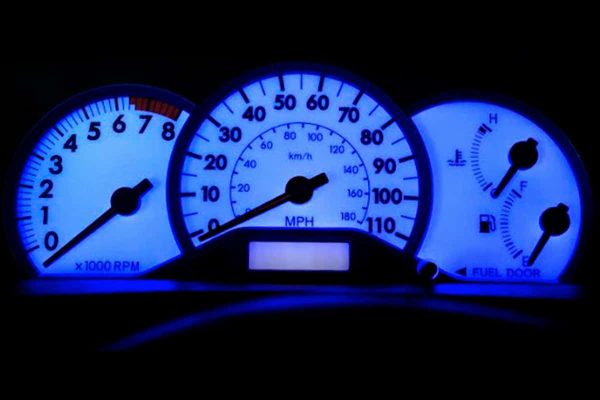 blue LED backlighting on a 2007 Toyota Corolla S Instrument Cluster